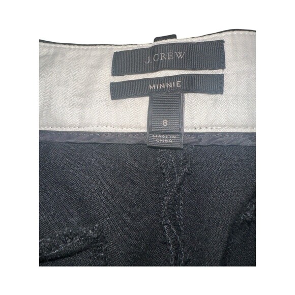 J Crew Minnie Pants Womens 8 Black Mid Rise Straight Leg Workwear Office Wool - Picture 10 of 16